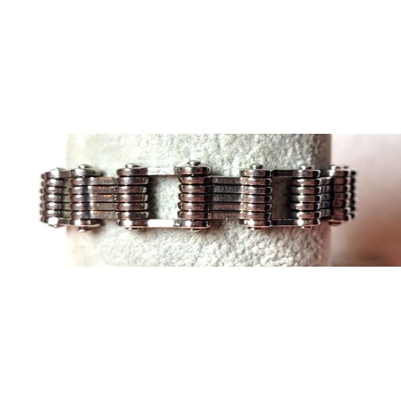 Men's Bracelet Stainless Steel Bike Chain Riveted Links Motorcycle Biker 8.5